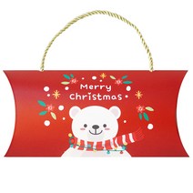 도나앤데코 크리스마스 선물포장 가로형 손잡이 오목상자 10p + 골드끈 10p, 듬직한 북극곰, 1세트