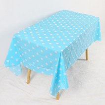 마켓감성 파티 식탁보 도트 137 x 274 cm, 스카이, 1개