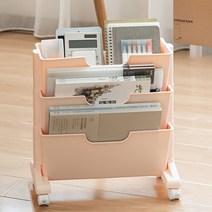 자취남녀 수납 정리 트롤리, 핑크 3단