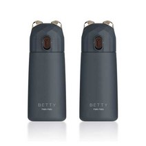푸코 베티 미니 원터치 보온병 2p + 세척솔 세트, Black, Black, 270ml