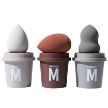 메이크업 퍼프 + 케이스 3종 세트, 혼합색상, 1세트