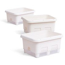 이즈리빙 대용량 저면관수 텃밭 화분 3p, 아이보리