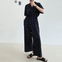 티탁 여성용 도트 앤 무지 점프슈트