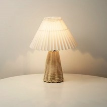 리빙943 라탄 북유럽 테이블 램프, 화이트