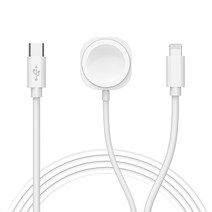 스카이 필 W24L 애플워치 호환 2in1 마그네틱 유무선 고속 충전기 12W, 화이트