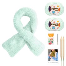 yarna 앙고라 스타일 소프티 머플러 DIY 패키지 + 바늘 부자재, 11 민트, 1세트