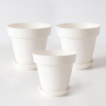 모리앤 아트화분 3p + 받침 3p 세트, 화이트