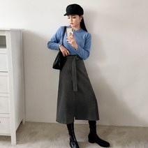 로미스토리 벨트 A라인 롱 스커트