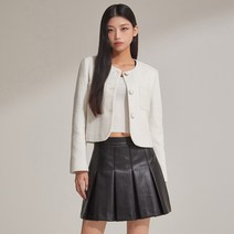미쏘 여성용 라운드넥 트위드 숏 자켓