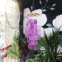 레이티드림 자개 모빌 라탄 우드 인테리어 조개 썬캐쳐, 보라