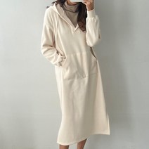 여성용 단작 후드 기모 롱원피스 38424