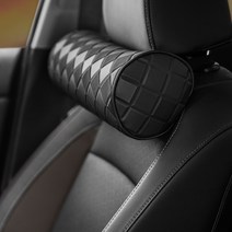 gaon 오니핏 가죽 차량용 헤드레스트 목쿠션, 블랙, 1개