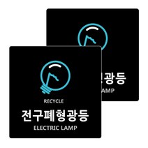 도시정원 아크릴 재활용폐형광등 표지판 18cm x 18cm x T 3mm, 블랙(B-28), 2개