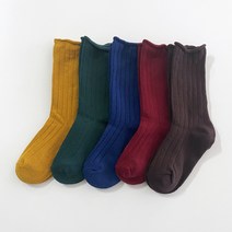 루쓰키즈 아동용 돌돌이 골지 양말 5족 세트