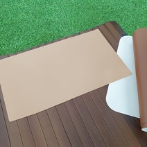 7A 가죽 양면 방수 모서리라운딩 캠핑 식탁 테이블 매트, 아이보리 + 브라운, 40 x 90 cm