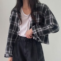 프롬미스 여성용 브랜디 크롭 체크 셔츠