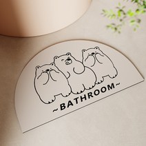 센스팟 규조토 반달 발매트 2p, 화이트 곰
