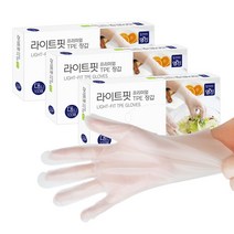 명진 라이트핏 TPE 위생장갑 백색 대 100p, 3개