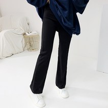 윤베리 여성용 쫀쫀한 골지 포인트 부츠컷 트레이닝팬츠