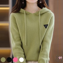 페이퍼먼츠 여성용 후드넥 풀오버 슬림핏 칼라 니트 티셔츠 03044