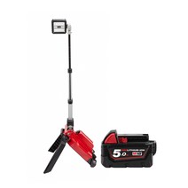 밀워키 18V LED 프리미엄 스탠드 작업등 베어툴 M18 ONERSAL 0 + 5.0Ah 배터리 M18 B5, 1세트