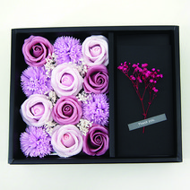 비누꽃 프리저브드 플라워 용돈박스, 바이올렛, 블랙(봉투)
