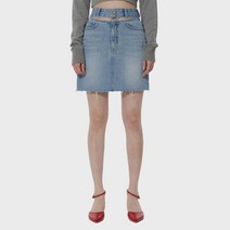 큐리티 C CUT OUT WAIST DENIM 미니스커트