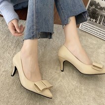 라블 스틸레토 리본 펌프스 힐 7cm