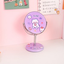하이어데코 귀여운 미니 탁상 거울 9.1 x 14.5cm, 밀크티 베어