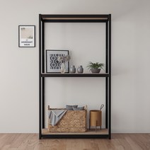 홈던트 하우스 철제 스탠드선반 3단 1200 x 400 x 2100 mm, 블랙