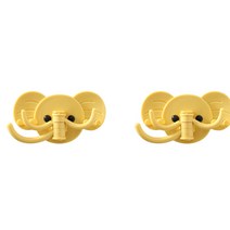 생각나래 주방 다용도 무타공 다각도 회전식 후크 걸이 후크 3p, 옐로우, 2개