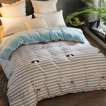 에이치케이트레이딩 하프 벨벳 이불커버, 스트라이프