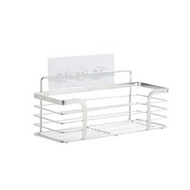 블루버킷 304 스테인리스 무타공 주방 욕실 사각 벽 수납 선반, 실버