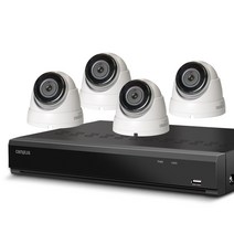캠플러스 200만화소 돔 CCTV 카메라 실내용 4p + 4채널 녹화기 세트, CPD-200(카메라), CPR-450(녹화기)