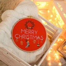크리스마스 프랑스자수 패키지 세트, 1세트, 메리레드
