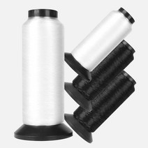 JSTrading 수선용 나일론 투명사 60호 2종 x 2p 세트, 화이트, 블랙, 3500m