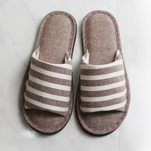 엠제이트레이딩 린넨 클래식 스프라이트 실내화, 스트라이프 브라운