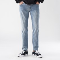 언탭트 남성용 9부 데미지 밑단 컷팅 히든밴딩 워싱 데님팬츠