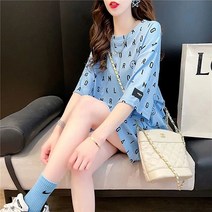 레디 알파벳 루즈핏 원피스 겸용 반팔 임산부 티셔츠