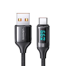 [락앤롤케이블매직] 유삼스 USB A-C타입 6A 디스플레이 PD 고속충전 앤 데이터 전송 케이블 66W US-SJ544, Black, 1.2m