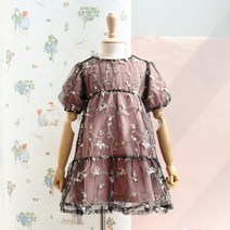 일라엘 여아용 꽃자수볼륨원피스