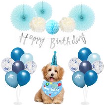 벌룬 레터링02 강아지 생일파티 세트, 03 실버, 1세트