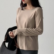 에이와비 여성용 심플 베이직 유넥 티셔츠