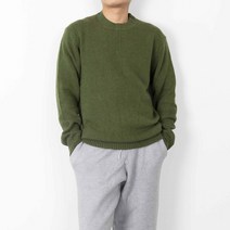 남성용 10컬러 오버핏 베이직 웜 라운드 니트
