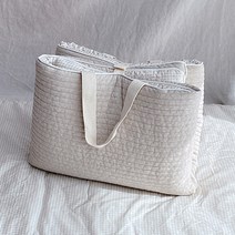 마롤로뜨 돗투돗 유아용 인견 낮잠패드, 아몬드 체크 베이지