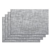 호텔 방수 다이닝 식탁 매트 4p 세트, 블랙&화이트, 45 x 30cm