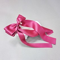 여아용 프라임리본 진주방울 무광 찰랑 꼬리 리본 자동핀