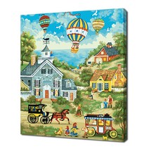 셀프페인팅 신비로운 마을 일러스트 그리기 DIY 40 x 50 cm, 23색