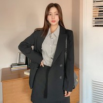 로미스토리 여성용 더블버튼 데일리 자켓 셋업