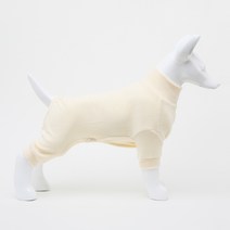 잭펫 강아지 스판 올인원 후리스, 크림